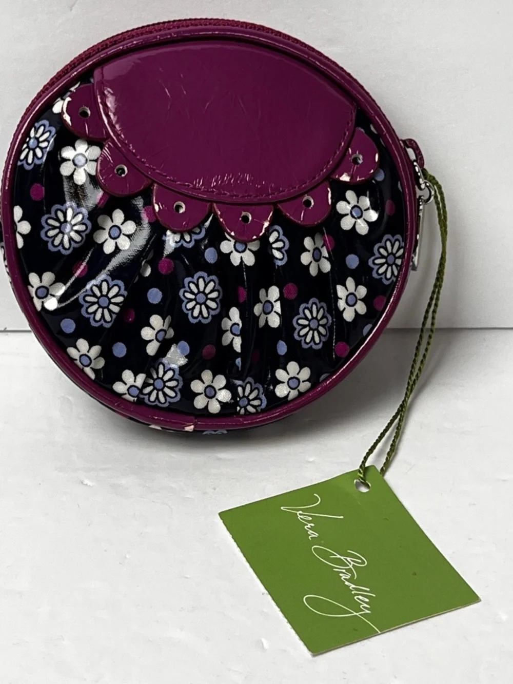 NWT Vera Bradley Change Purse In Boysenberry Flower From The Frill Collection